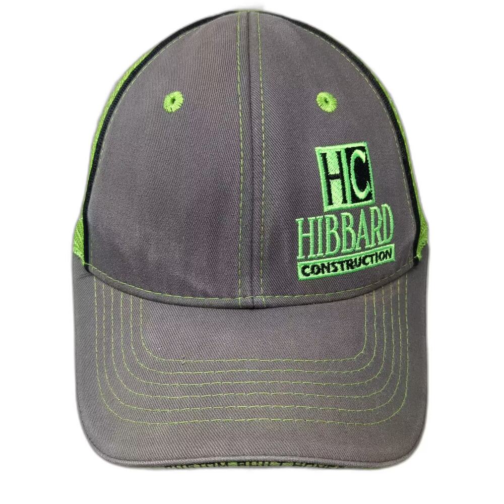 Vie Hibbard Construction Gray Trucker Hat Strapback Mesh Embroidered Hat OS